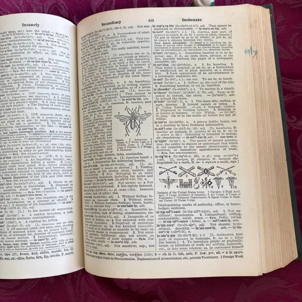 1956 Webster's Students Dictionary, Vintage Dictionary, American Book Company